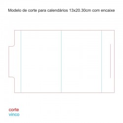 Modelo de corte para calendários 13x20.30cm com encaixe